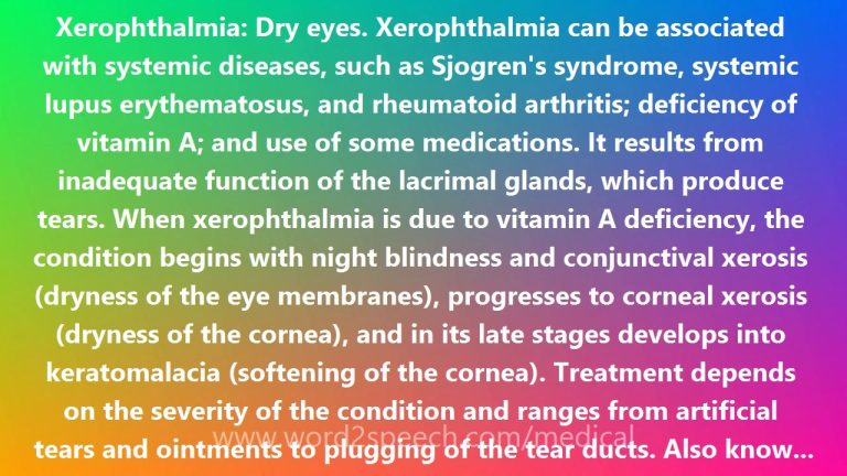 What is the Tamil meaning of xerophthalmia?